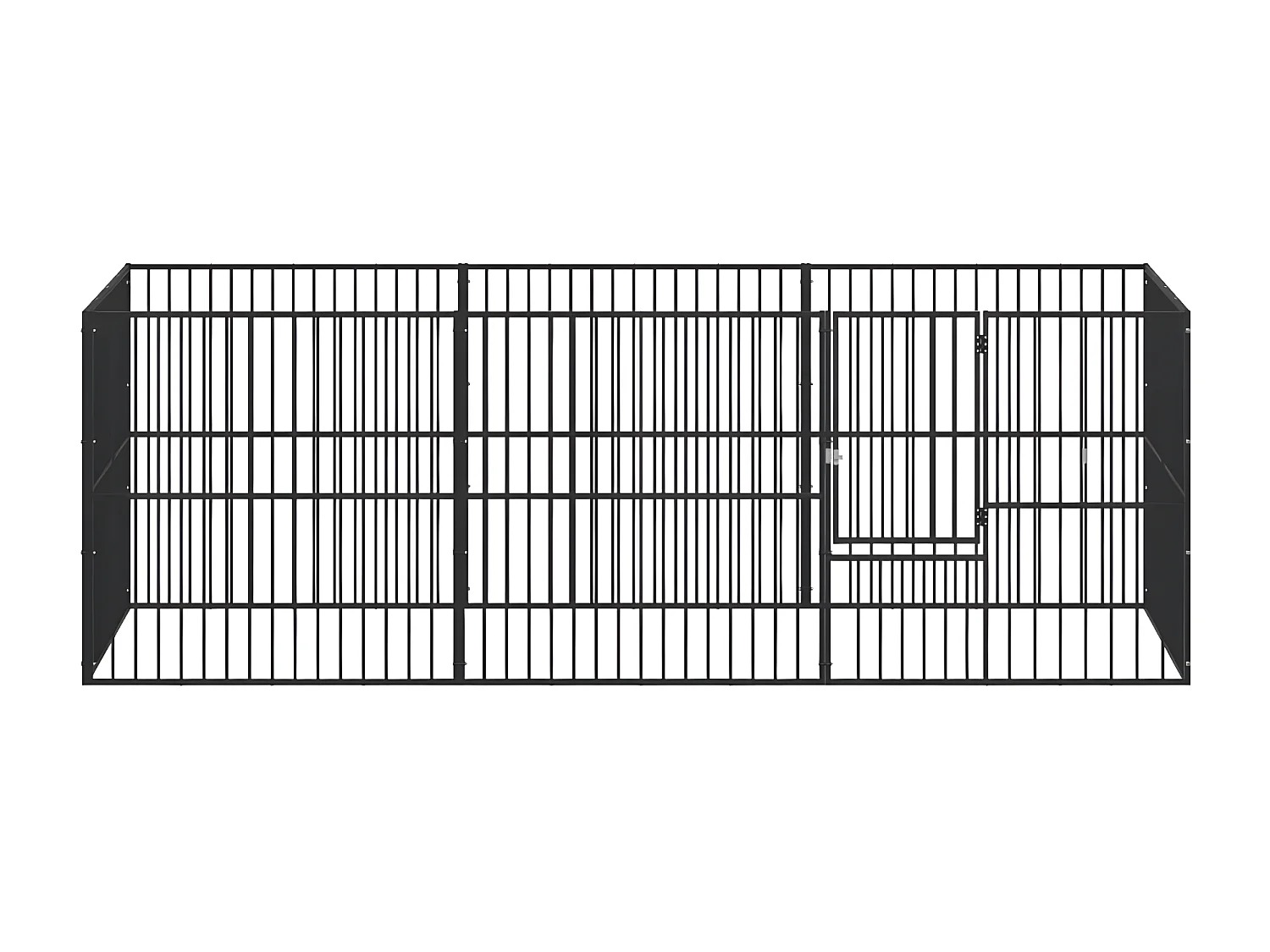Corralito para perros con 8 paneles acero galvanizado negro ES945098