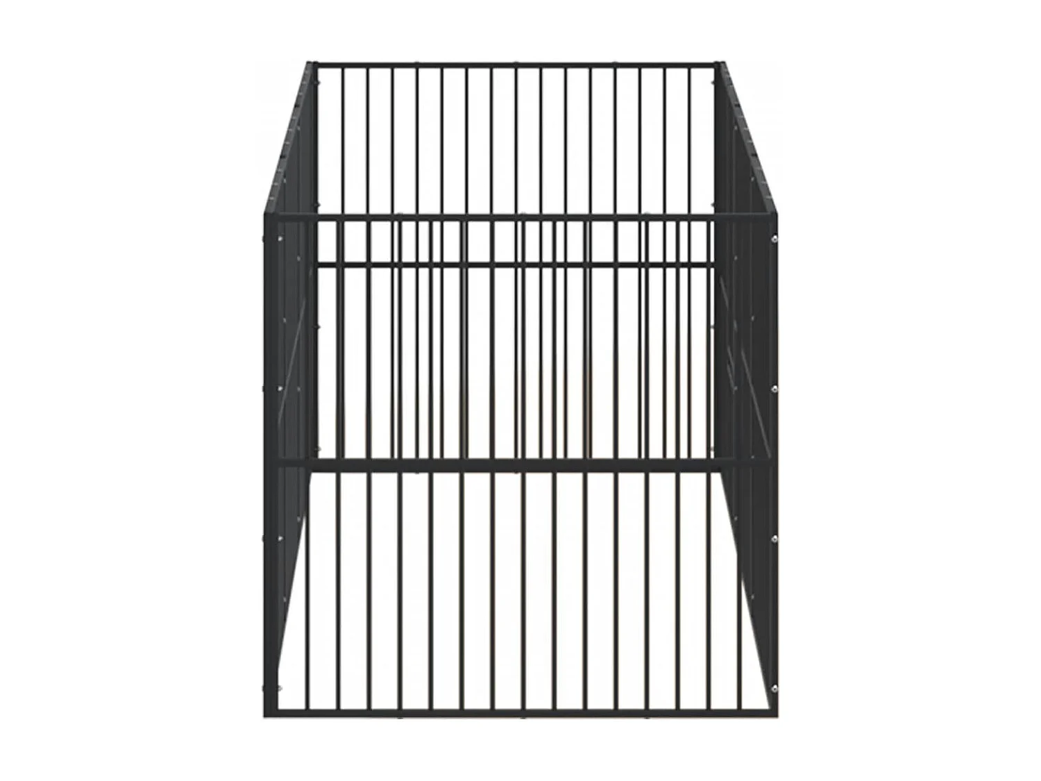 Corralito para perros con 8 paneles acero galvanizado negro ES945098