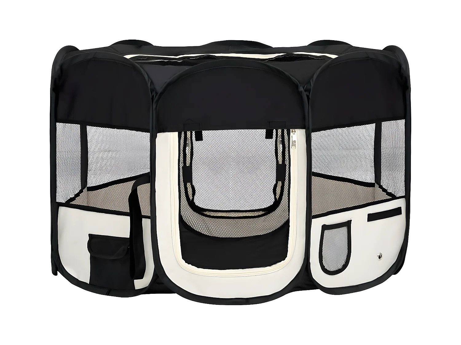 Parc pliable pour chien avec sac de transport Noir 110x110x58cm RG3Q51763