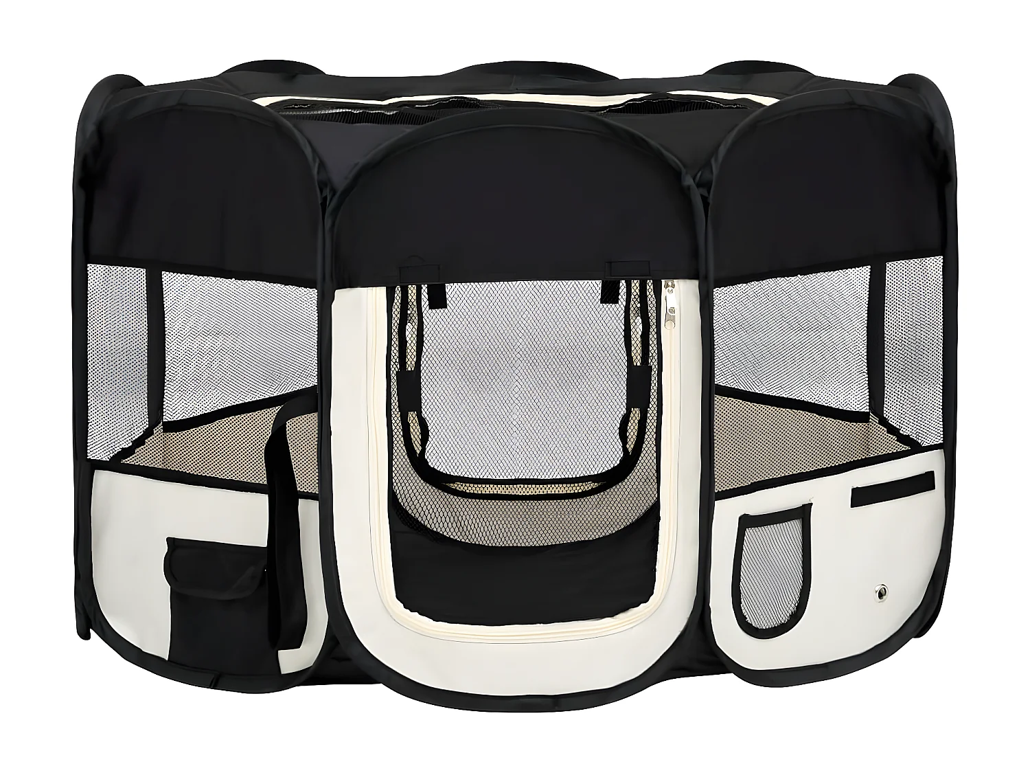 Parc pliable pour chien avec sac de transport Noir 110x110x58cm RG3Q51763