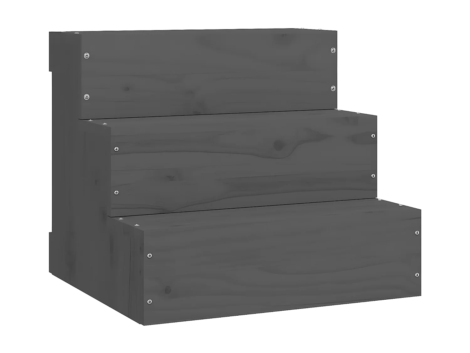 Escalier pour animaux de compagnie Gris 40x37,5x35 cm Bois pin RG3Q55846