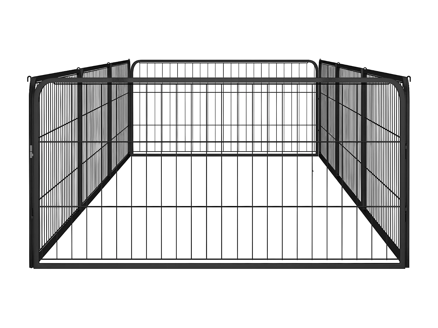Parque p/ cães c/ 8 painéis 100x50 cm aço revestido a pó preto PT166207