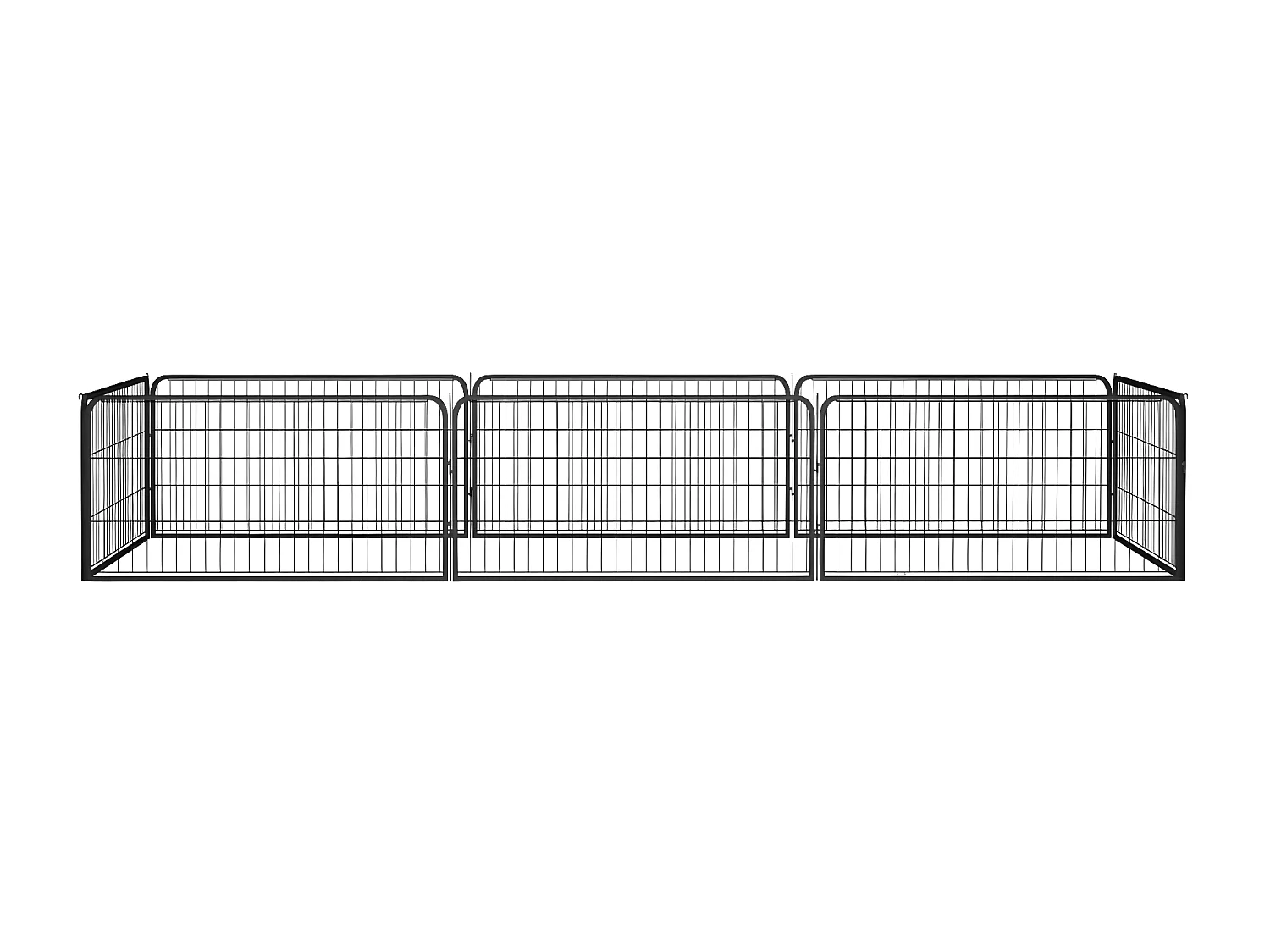 Jaula perros 8 paneles acero recubierto polvo negro 100x50 cm ES623859