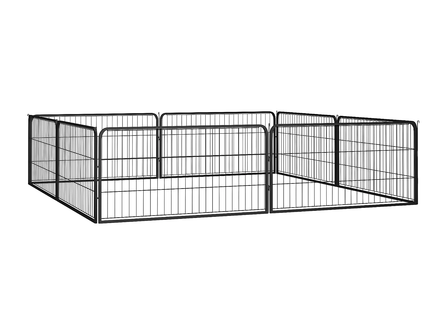 Jaula perros 8 paneles acero recubierto polvo negro 100x50 cm ES623859