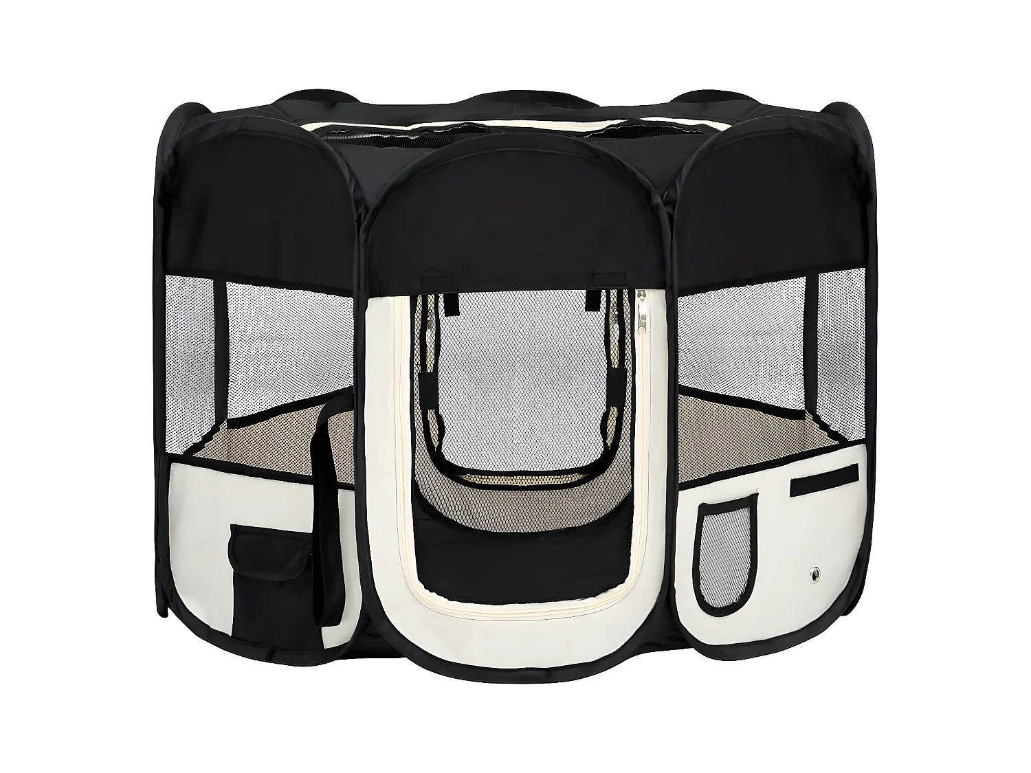 Parc pour chiens pliable avec sac de transport Noir 90x90x58 cm RG3Q43112