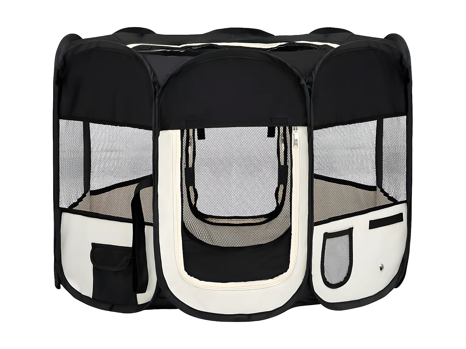 Parc pour chiens pliable avec sac de transport Noir 90x90x58 cm RG3Q43112