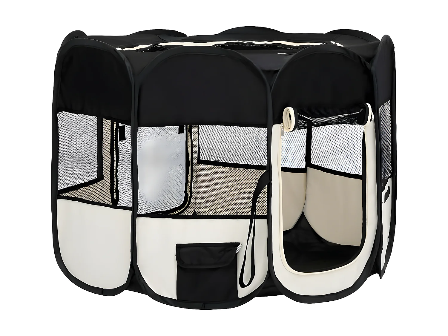 Parc pour chiens pliable avec sac de transport Noir 90x90x58 cm RG3Q43112