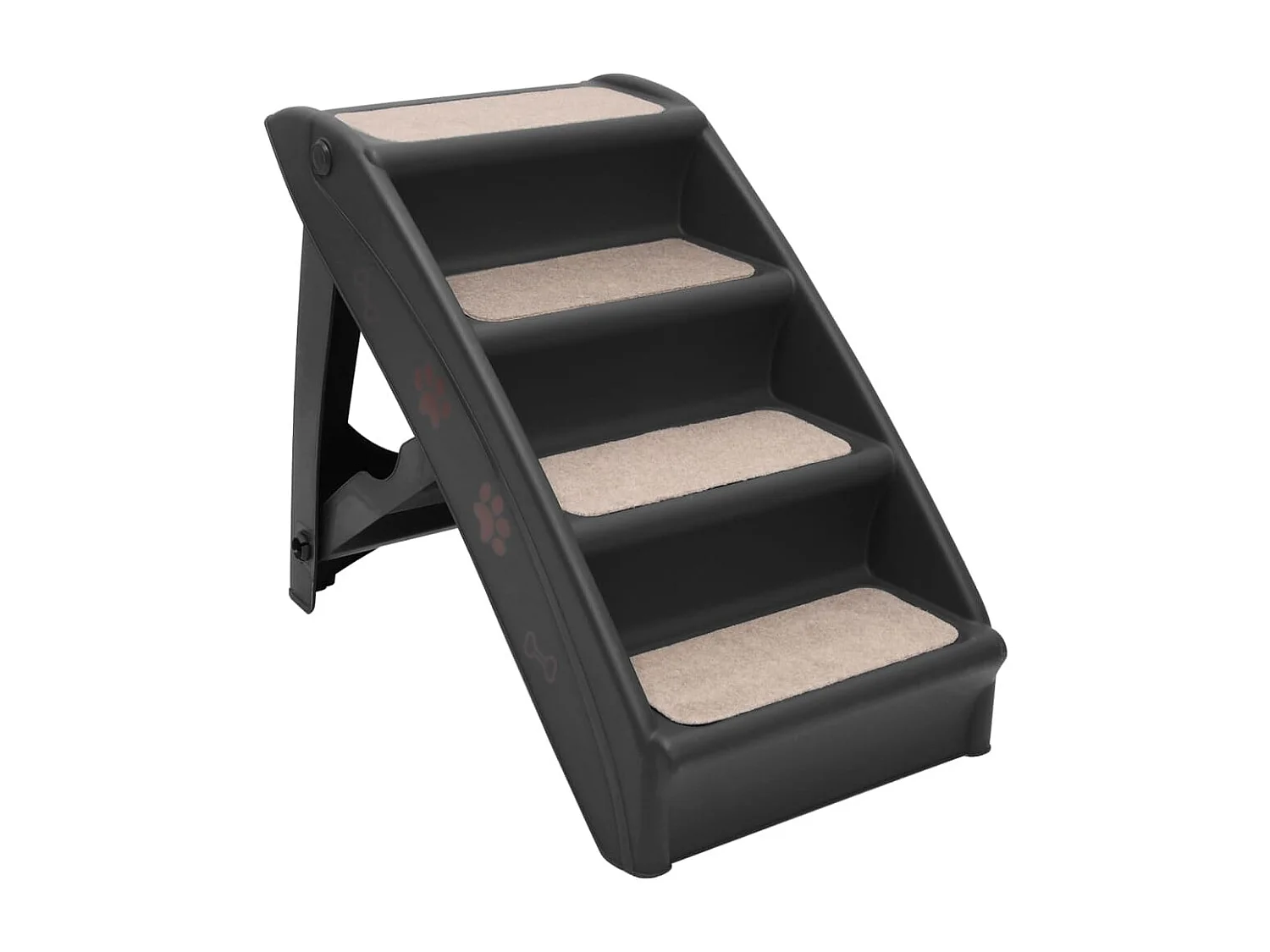 Escalera plegable para perros negro 62x40x49,5 cm ES470575