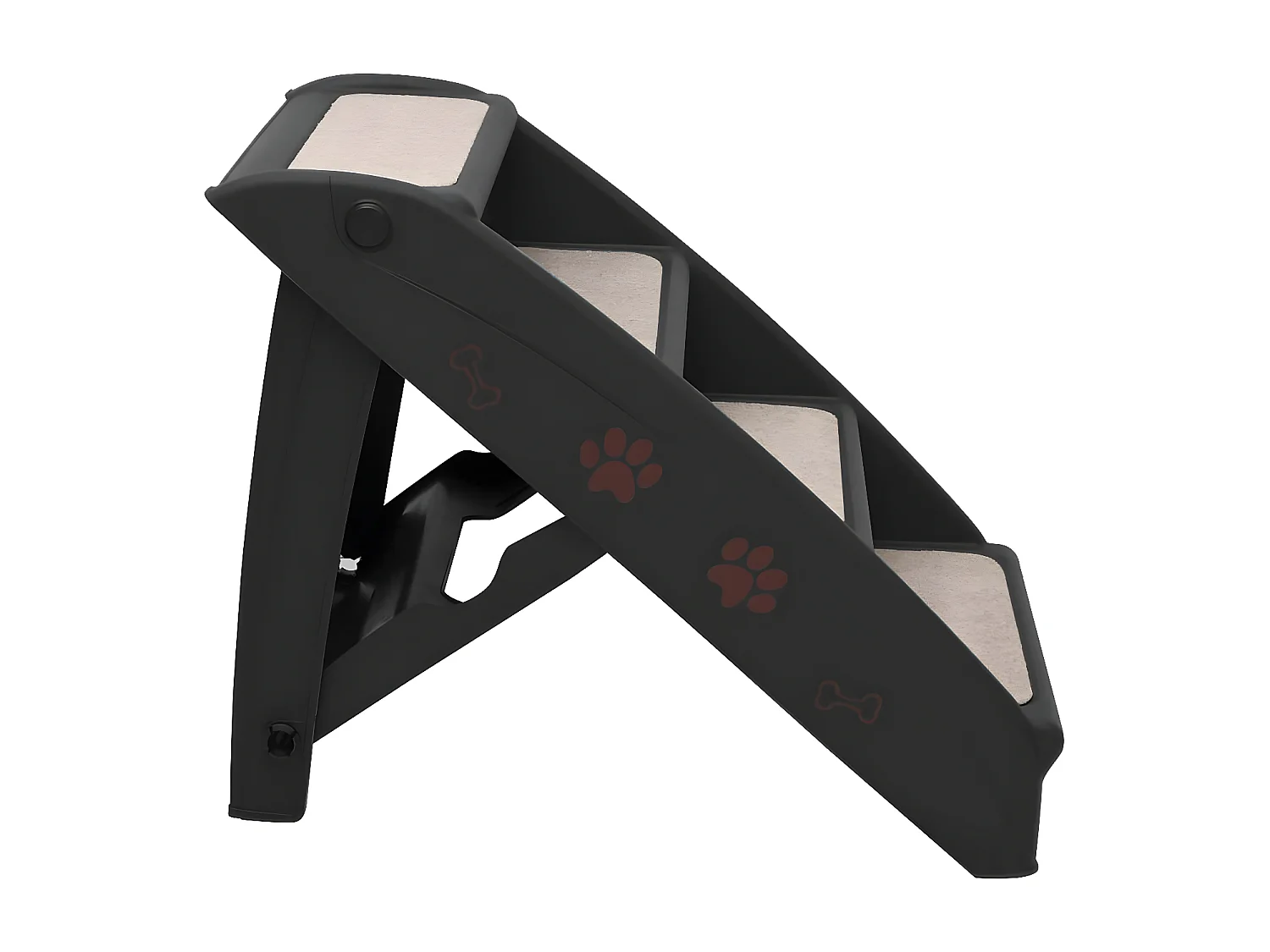 Escalera plegable para perros negro 62x40x49,5 cm ES470575