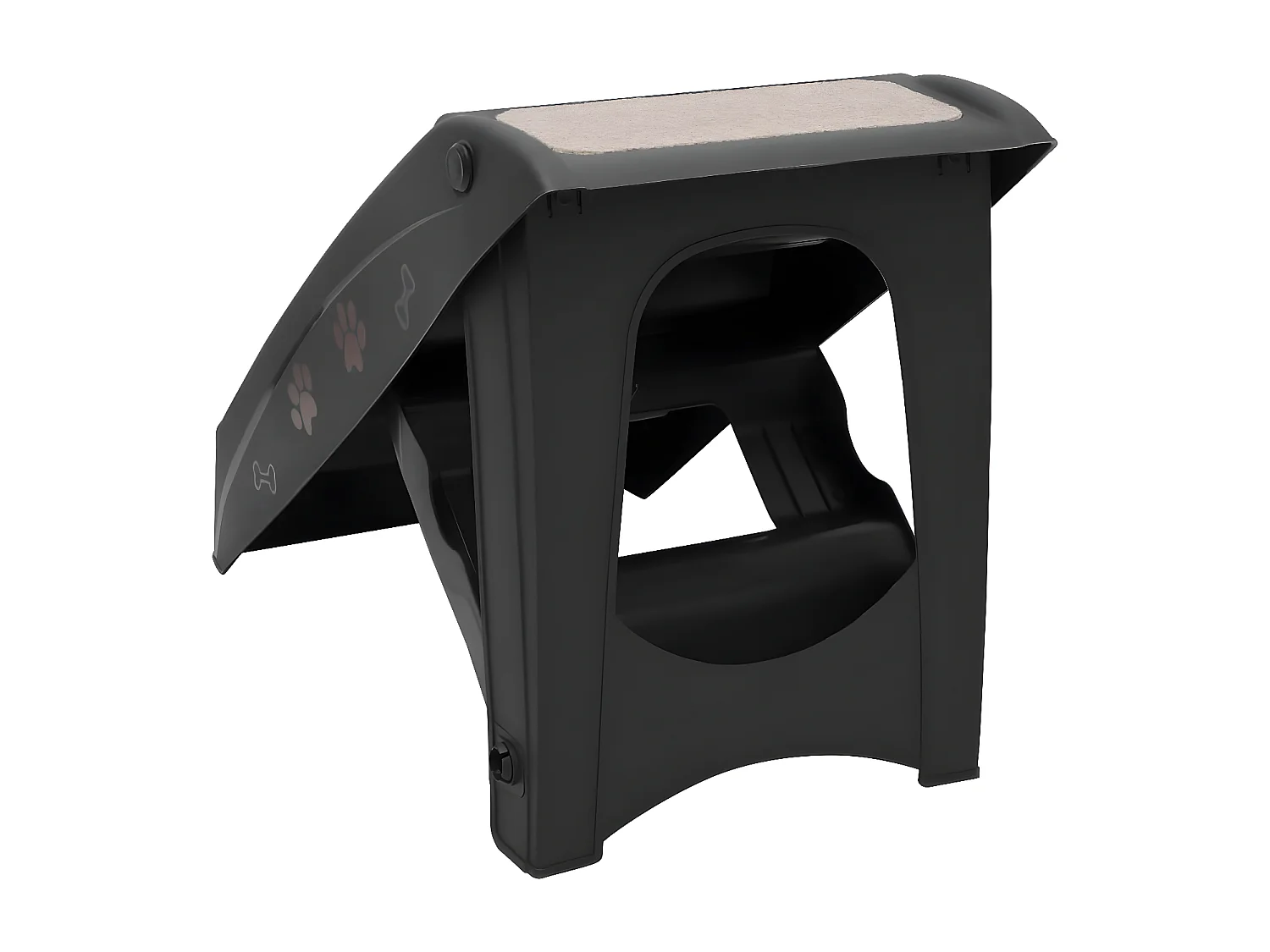 Escaliers pliables pour chiens Noir 62x40x49,5 cm RG3Q68673