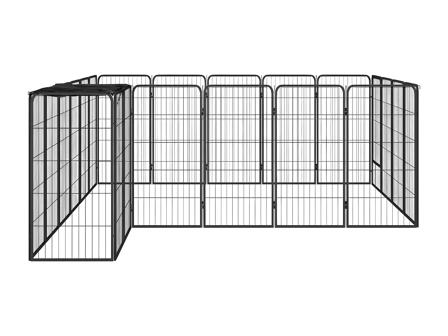 Parque p/ cães c/ 22 painéis 50x100 cm aço revestido a pó preto PT969243