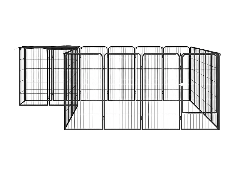 Jaula perros 22 paneles acero recubierto polvo negro 50x100 cm ES176160