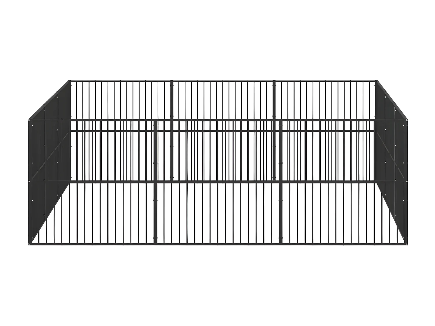 Corralito para perros con 12 paneles acero galvanizado negro ES397677