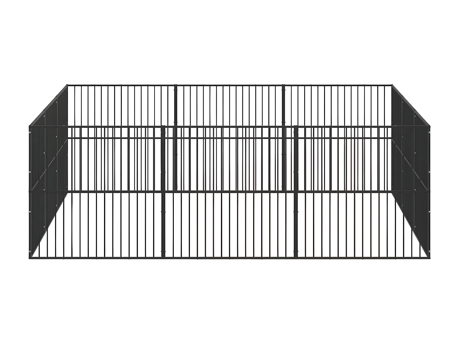 Corralito para perros con 12 paneles acero galvanizado negro ES397677