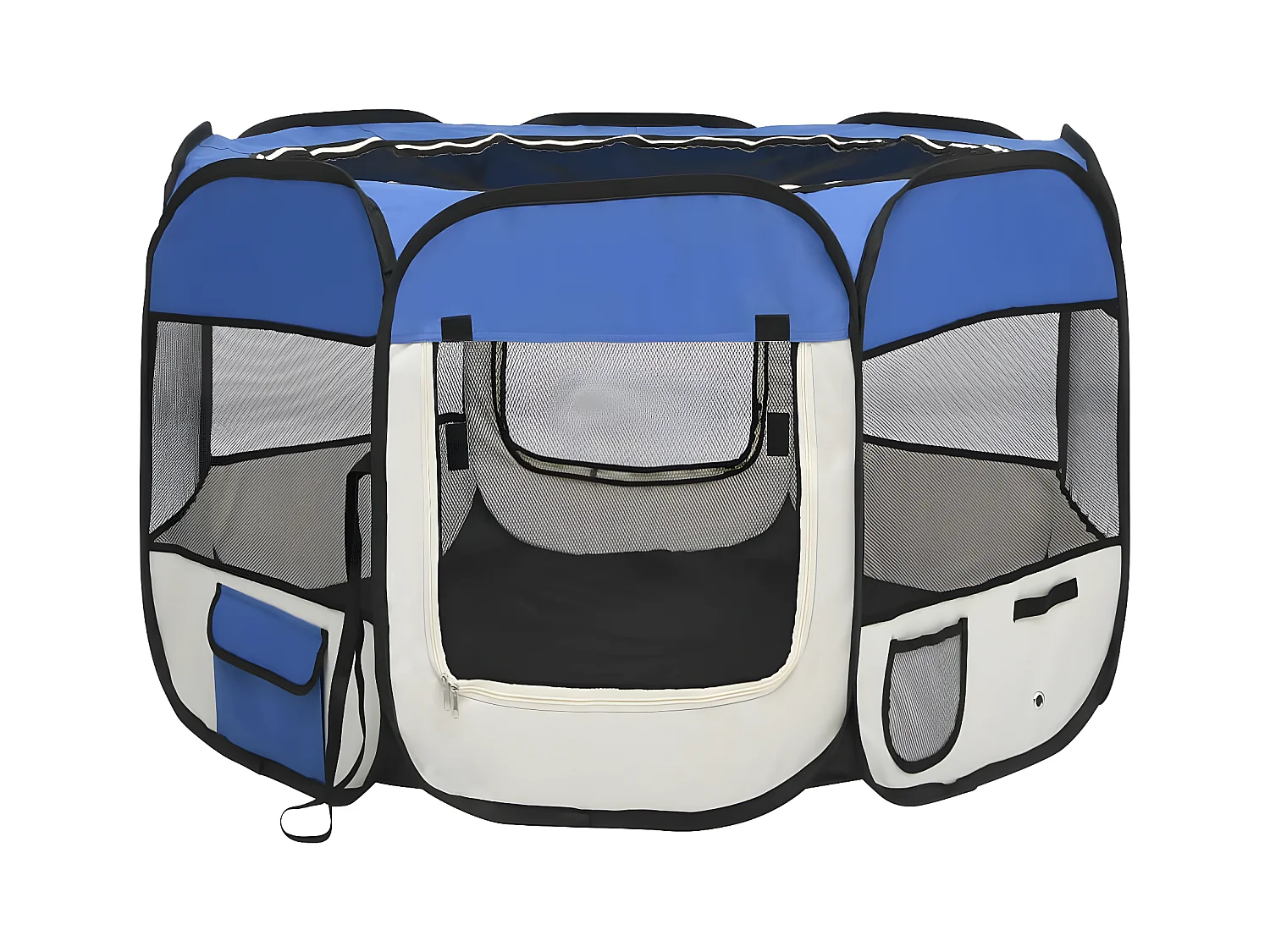 Parc pour chiens pliable avec sac de transport Bleu 90x90x58 cm RG3Q53309