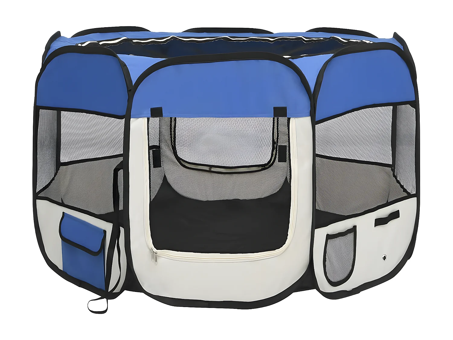 Parc pour chiens pliable avec sac de transport Bleu 90x90x58 cm RG3Q53309