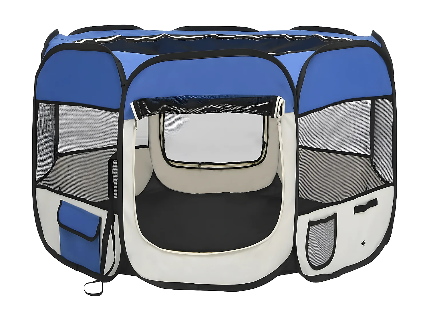 Parc pour chiens pliable avec sac de transport Bleu 90x90x58 cm RG3Q53309