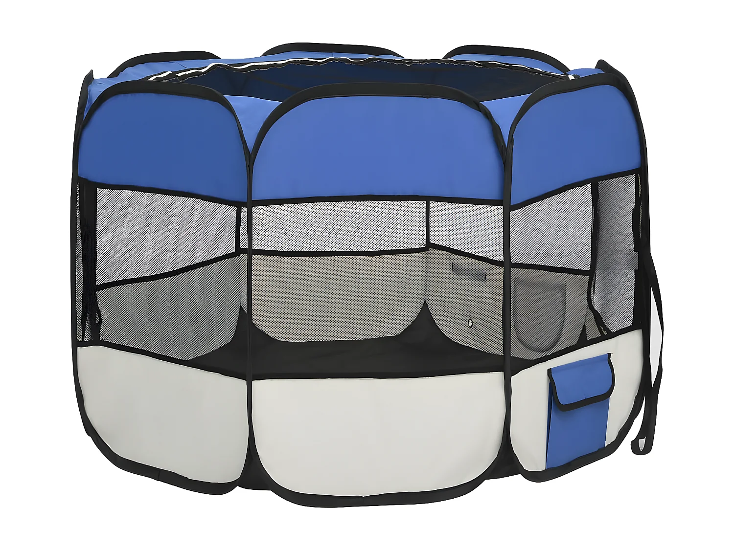 Parc pour chiens pliable avec sac de transport Bleu 90x90x58 cm RG3Q53309