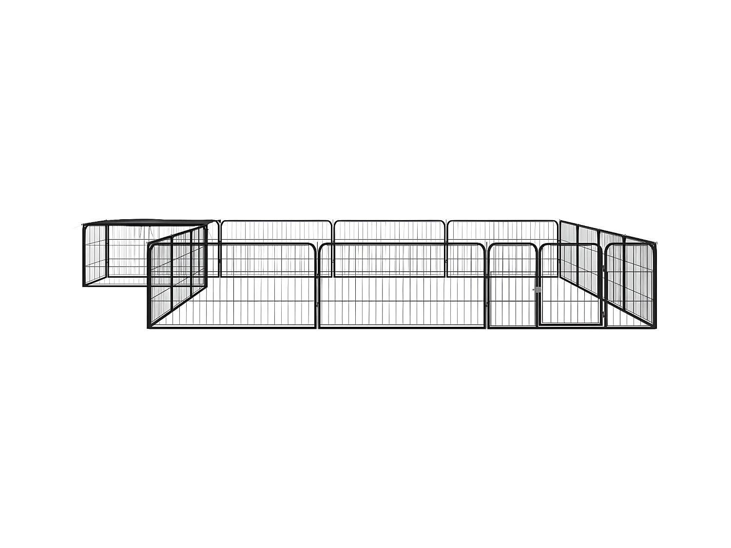 Parc pour chien 16panneaux Noir 100x50cm Acier enduit de poudre RG3Q16469