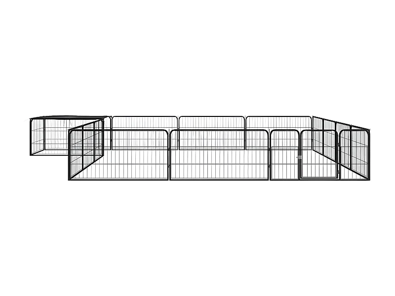 Parc pour chien 16panneaux Noir 100x50cm Acier enduit de poudre RG3Q16469