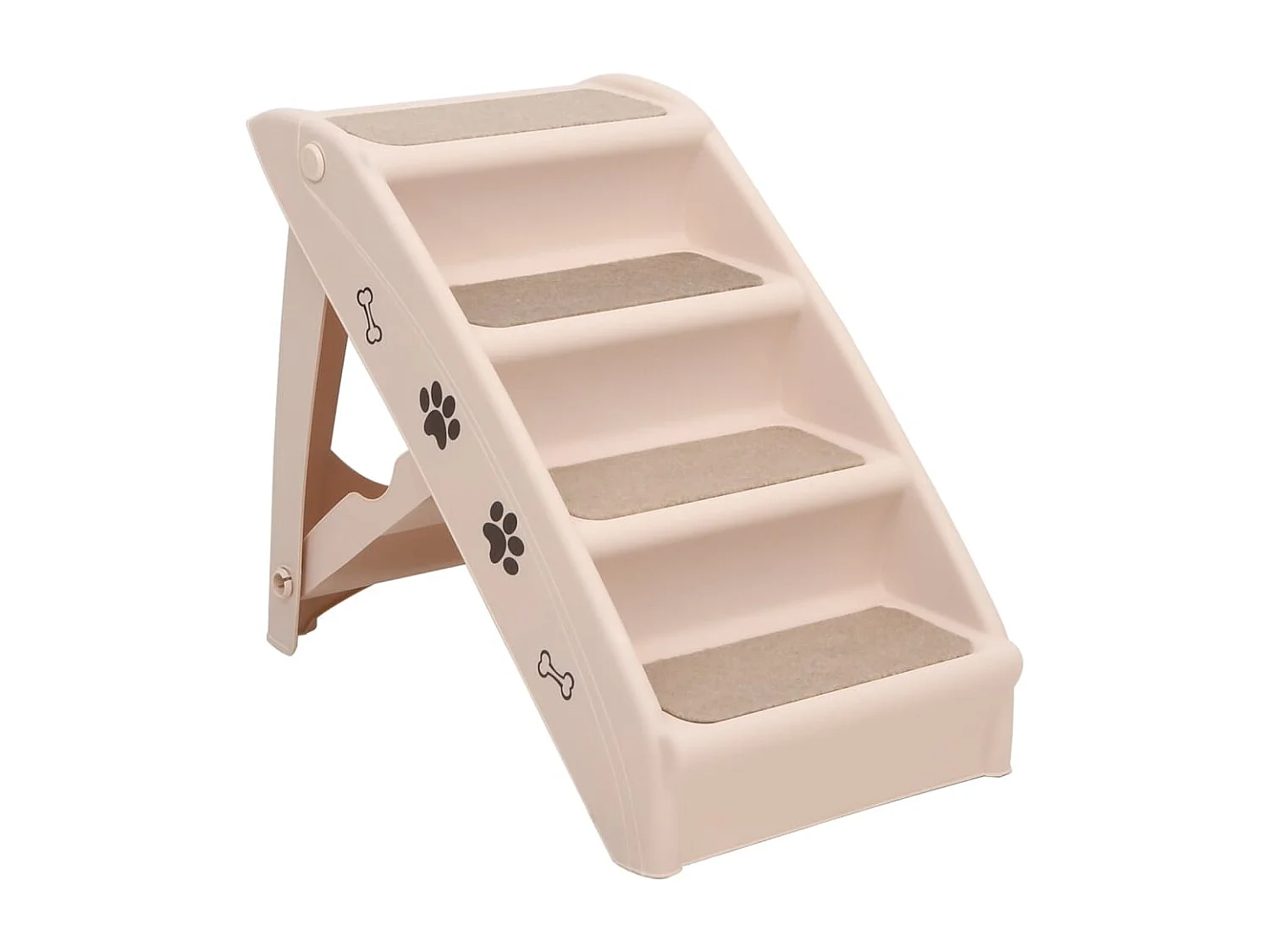 Escadas para cães dobráveis 62x40x49,5 cm cor creme PT486626