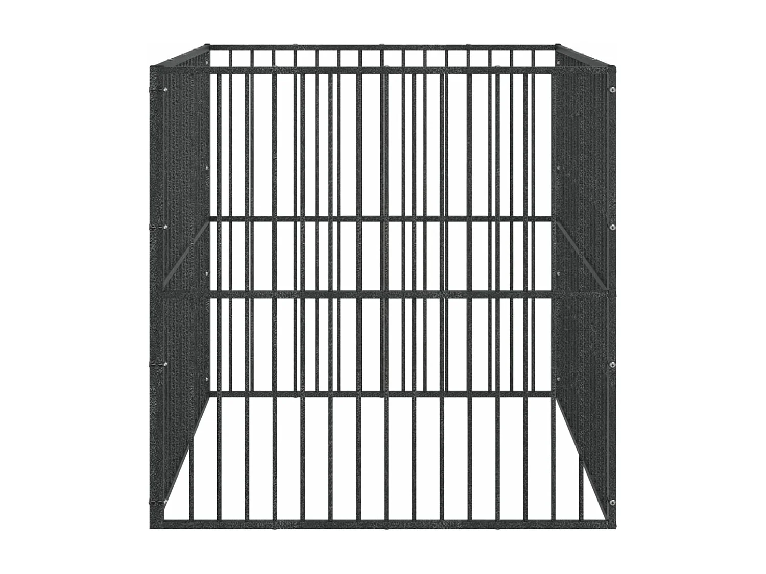 Corralito para perros con 4 paneles acero galvanizado negro ES851345