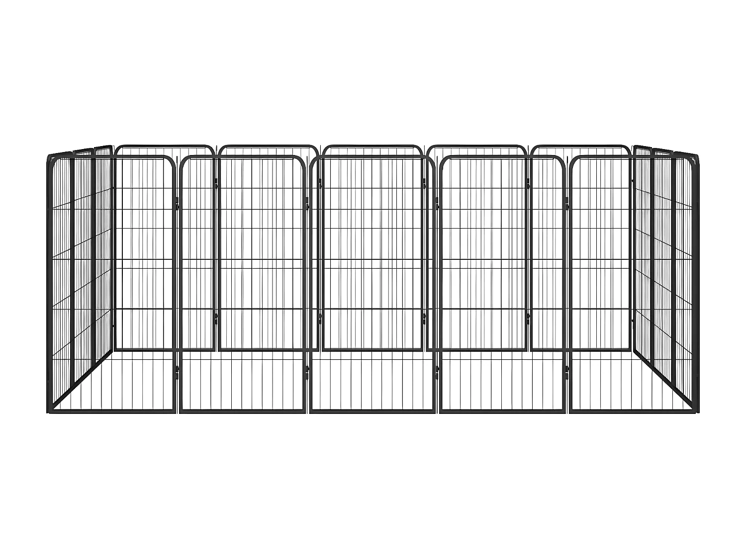 Parque p/ cães c/ 16 painéis 50x100 cm aço revestido a pó preto PT675705