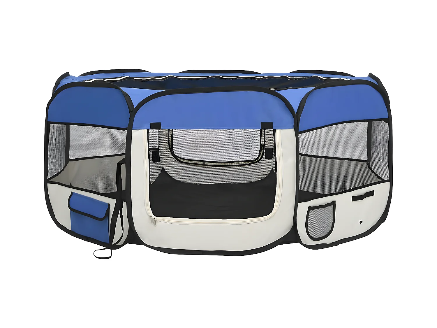 Parc pliable pour chien avec sac de transport Bleu 145x145x61cm RG3Q45511
