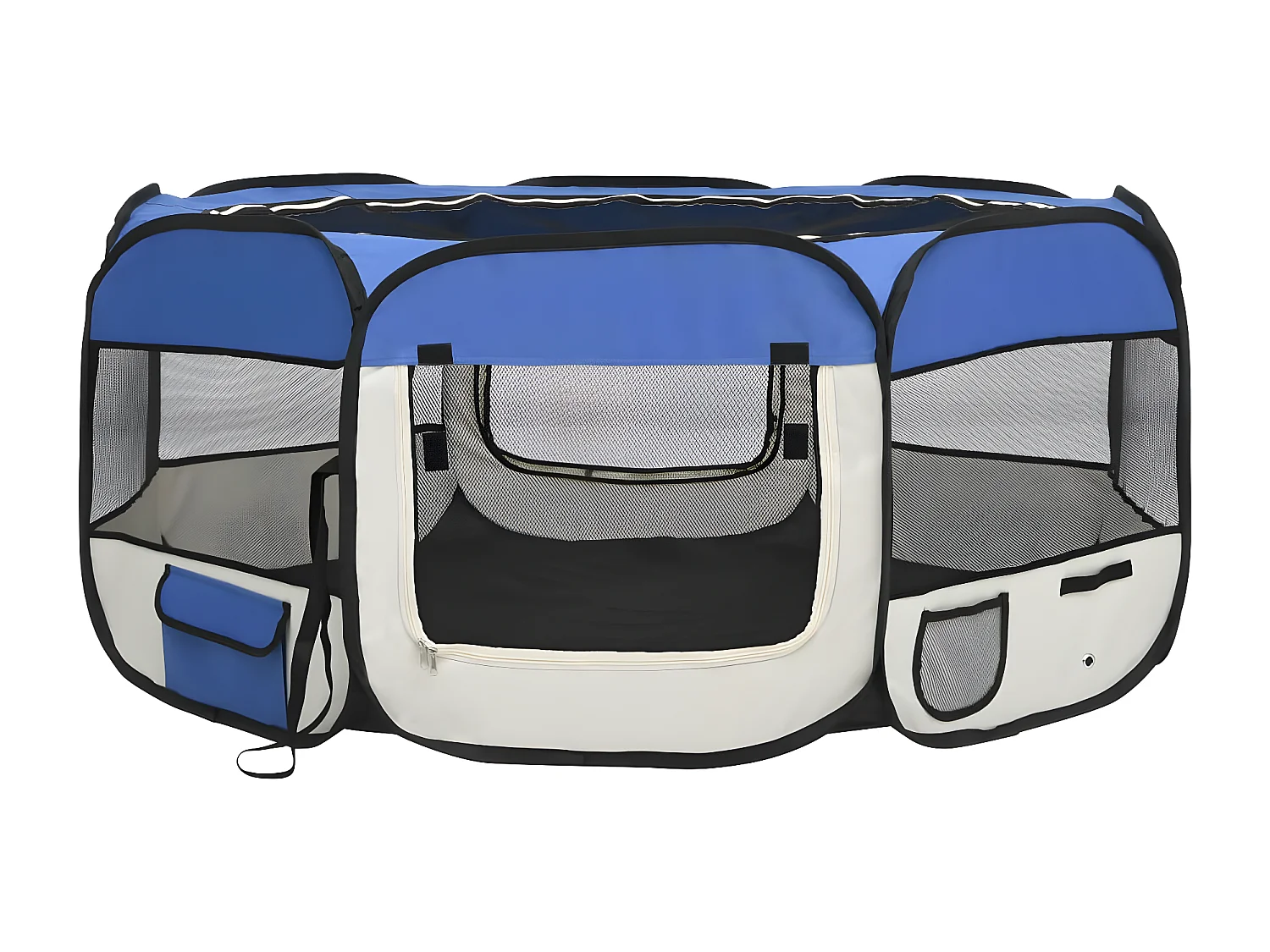 Parc pliable pour chien avec sac de transport Bleu 145x145x61cm RG3Q45511