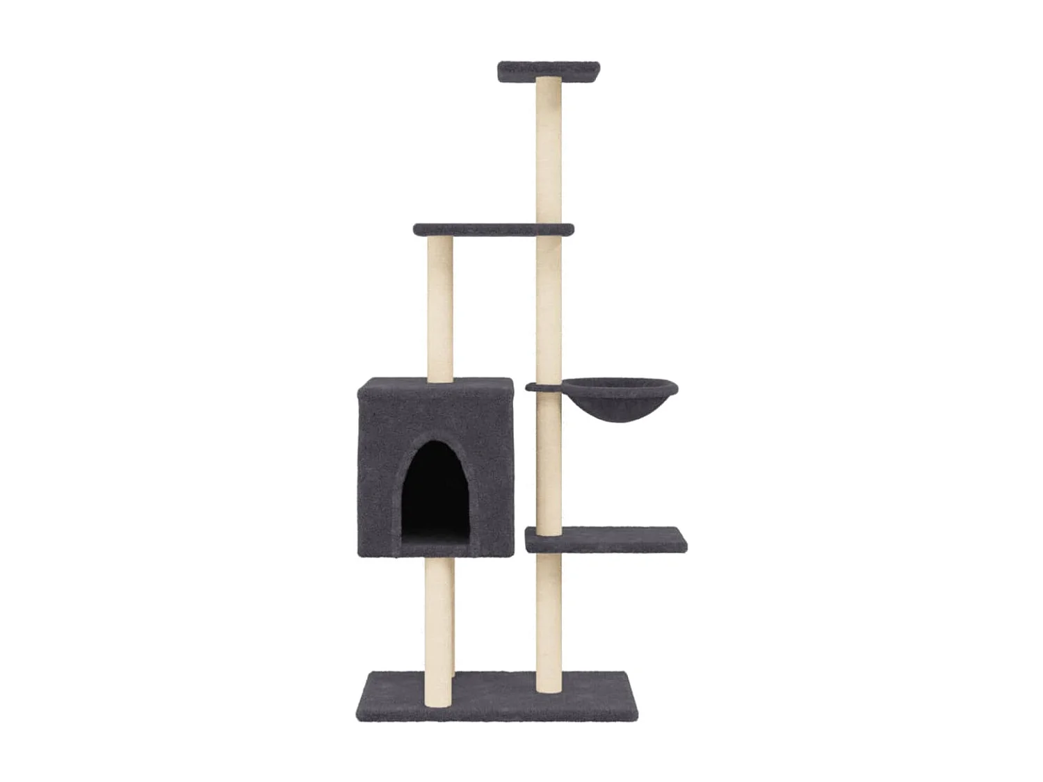 Arbre à chat avec griffoirs en sisal Gris foncé 145 cm RG3Q56618