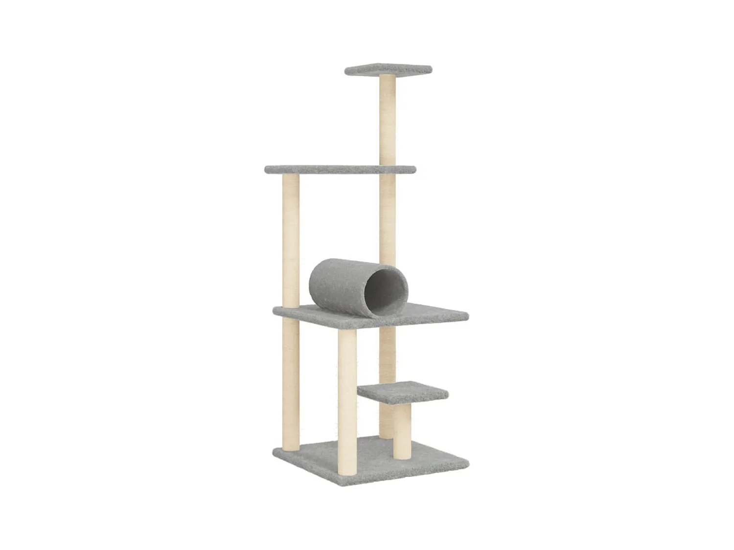 Arbre à chat avec griffoirs en sisal gris clair 136 cm RG3Q93374