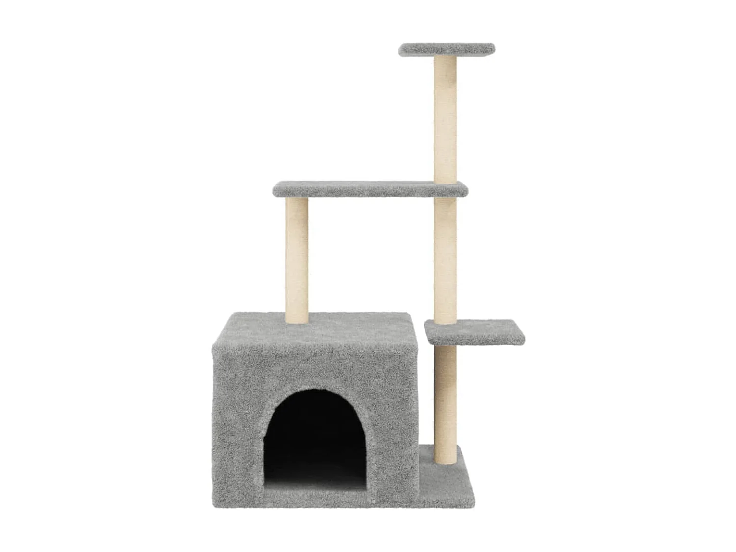 Arbre à chat avec griffoirs en sisal gris clair 110 cm RG3Q94952