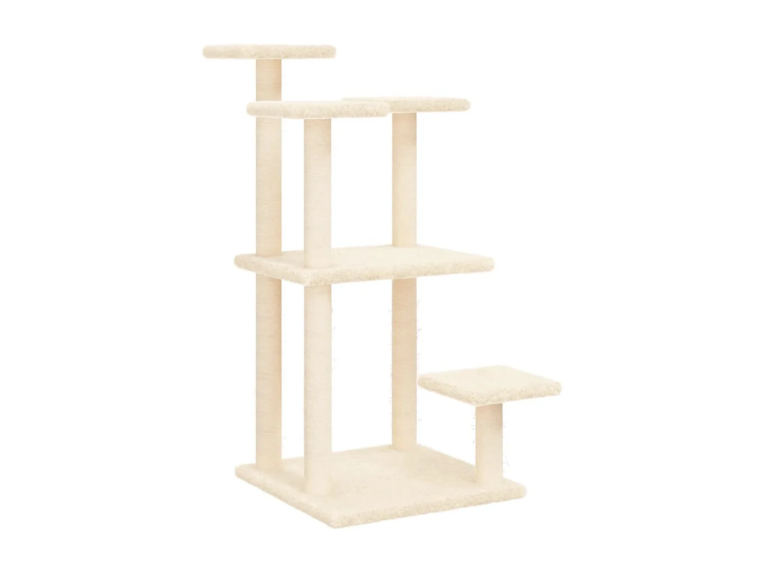 Postes rascadores para gatos con plataformas crema 98,5 cm ES493049