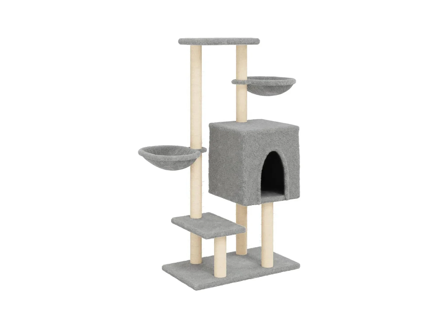Arbre à chat avec griffoirs en sisal gris clair 117 cm RG3Q20586