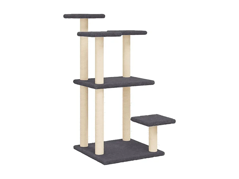 Postes rascadores para gatos con plataformas gris oscuro 98,5cm ES598432