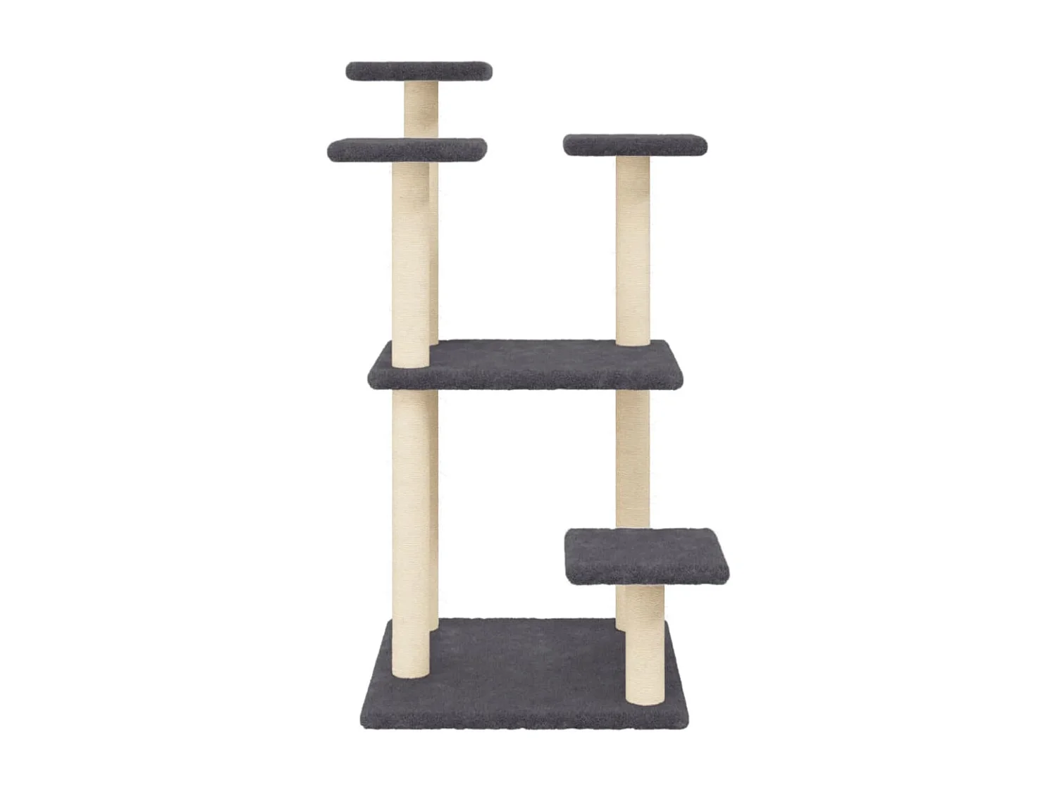 Postes rascadores para gatos con plataformas gris oscuro 98,5cm ES598432