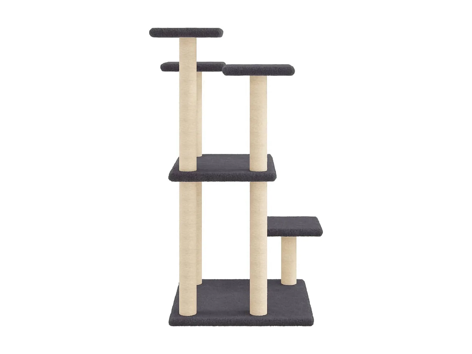 Postes rascadores para gatos con plataformas gris oscuro 98,5cm ES598432