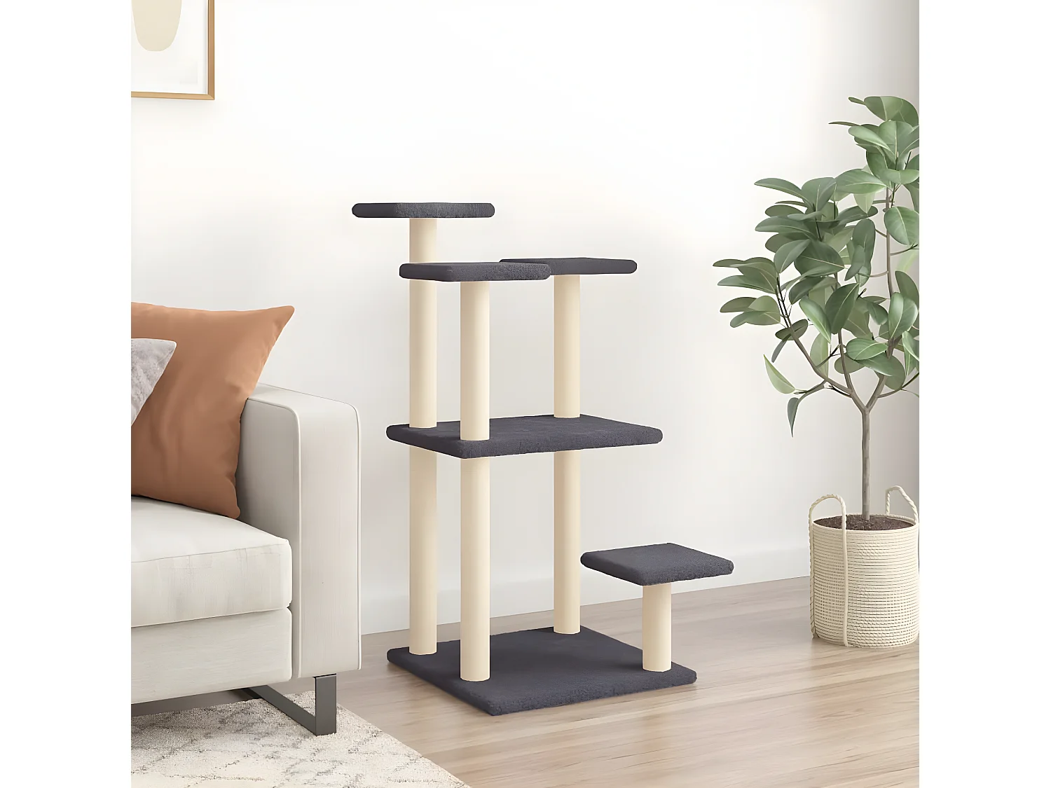 Arbres à chat avec plates-formes gris foncé 98,5 cm RG3Q34935