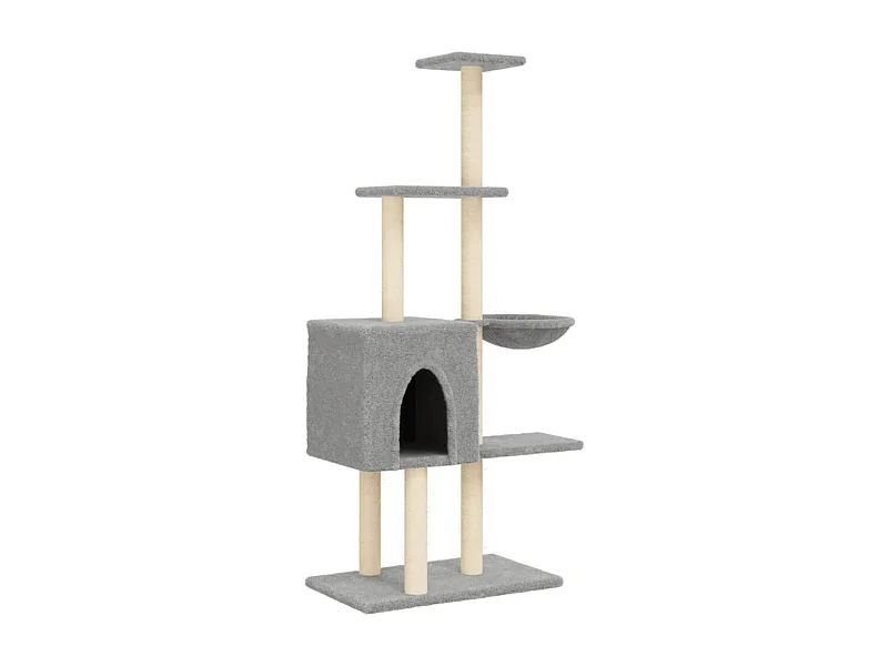 Arbre à chat avec griffoirs en sisal Gris clair 145 cm RG3Q67124