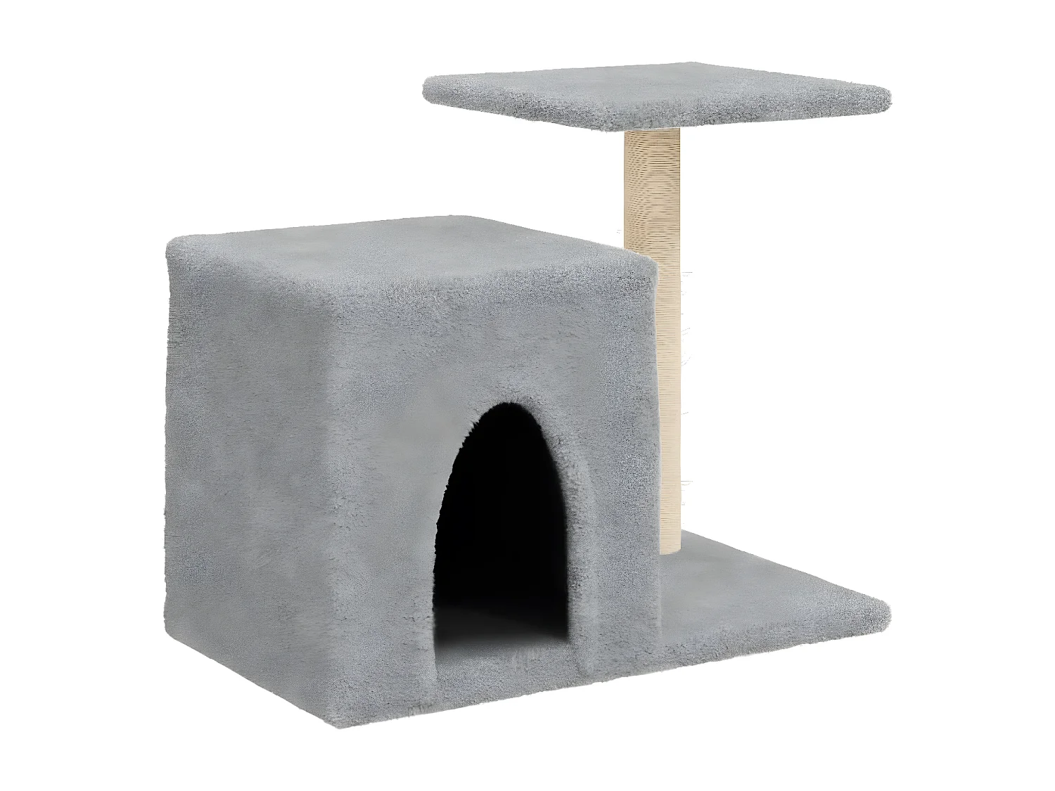 Rascador para gatos con postes de sisal gris claro 50,5 cm ES174083