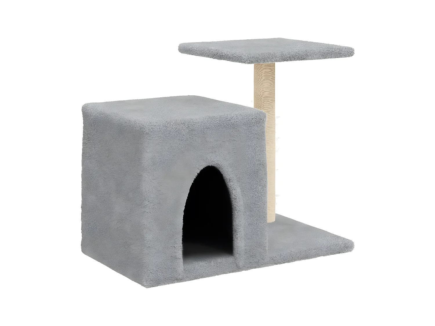 Arbre à chat avec griffoirs en sisal gris clair 50,5 cm RG3Q83509