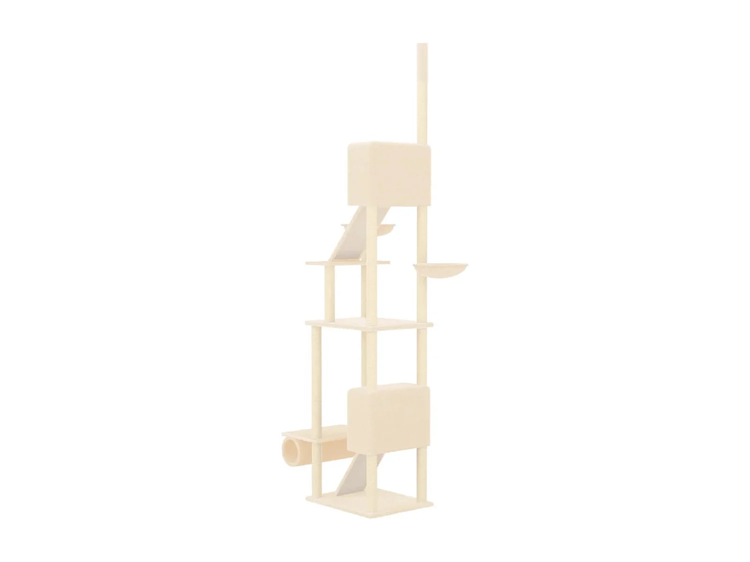 Árbol rascador para gatos de suelo a techo crema 277-303 cm ES483913
