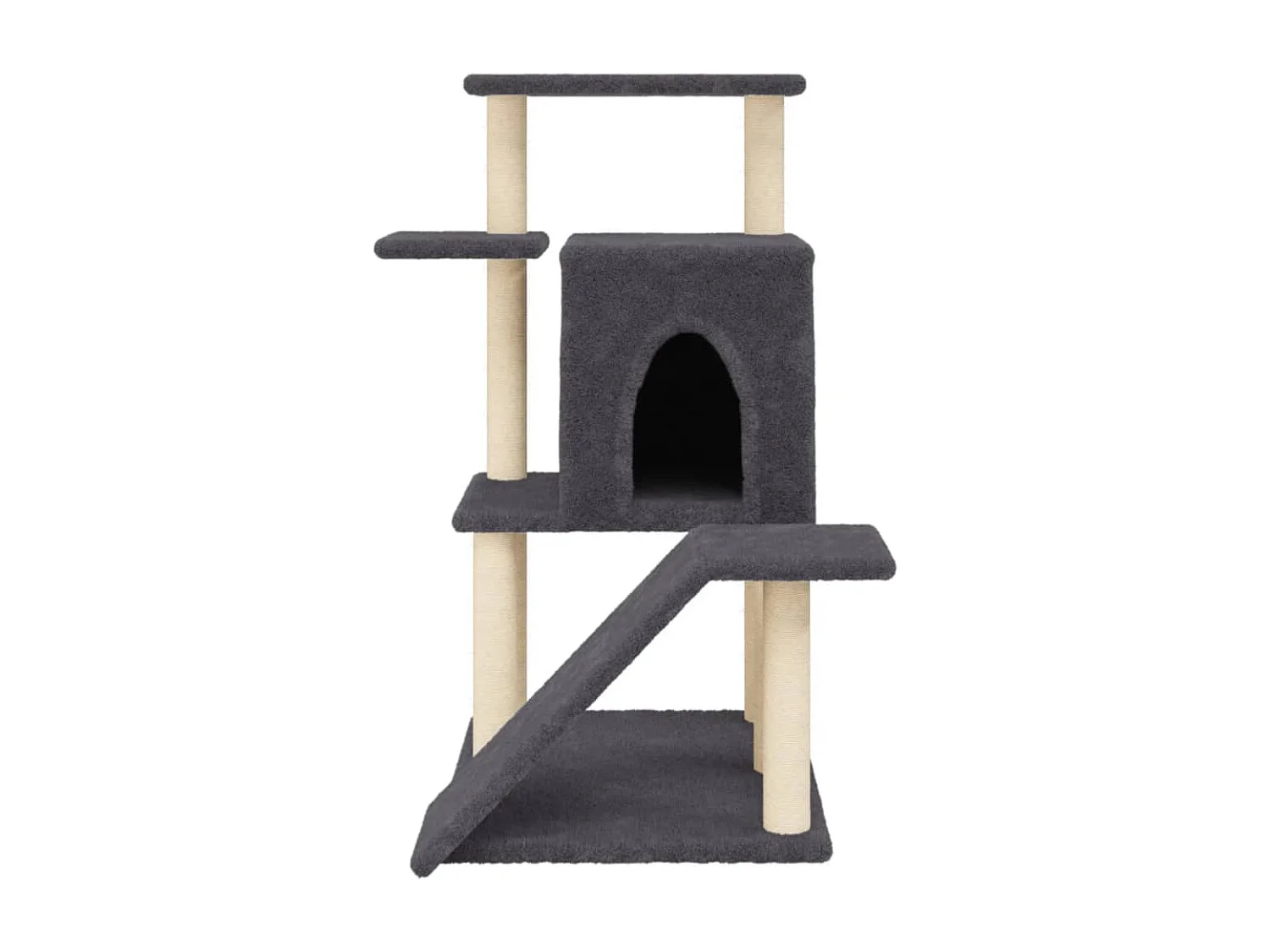 Arbre à chat avec griffoirs en sisal gris foncé 97 cm RG3Q32880