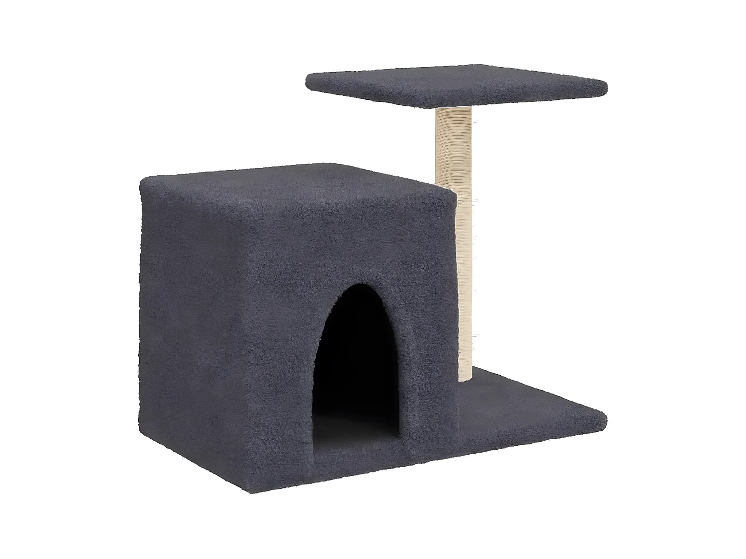 Arbre à chat avec griffoirs en sisal gris foncé 50,5 cm RG3Q15224