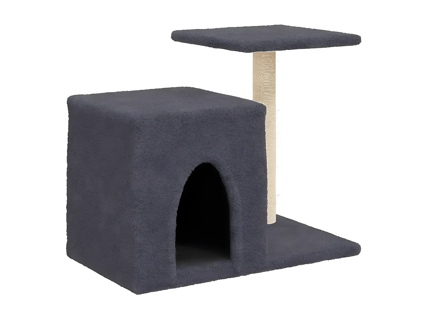 Arbre à chat avec griffoirs en sisal gris foncé 50,5 cm RG3Q15224