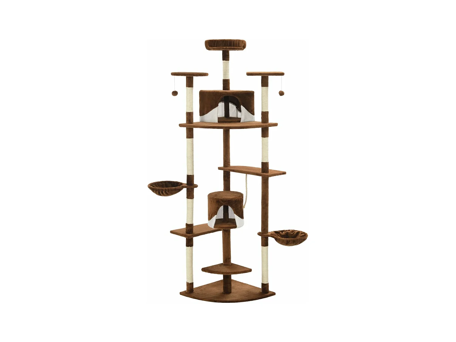 Arbre à chat avec griffoirs en sisal 203 cm Marron et Blanc RG3Q79176
