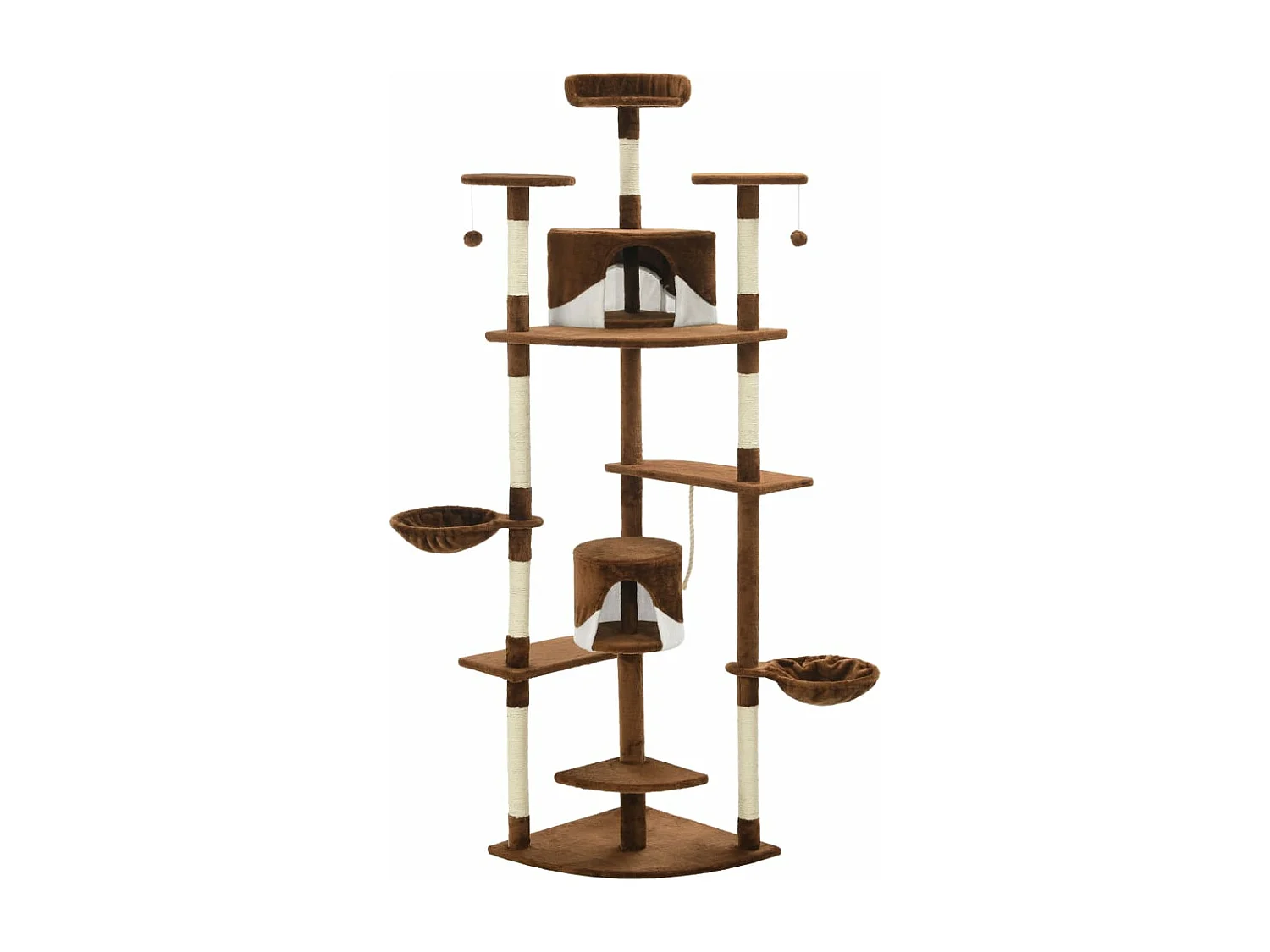 Arbre à chat avec griffoirs en sisal 203 cm Marron et Blanc RG3Q79176