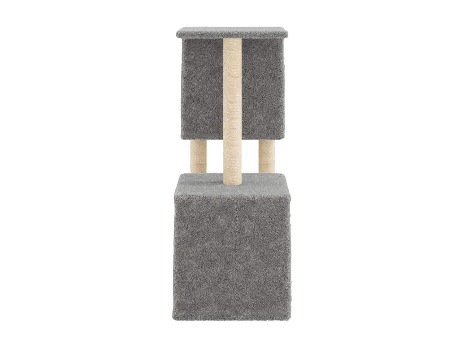 Rascador para gatos con postes de sisal gris claro 86 cm ES432687