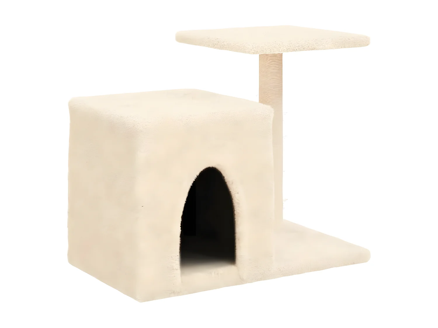 Arbre à chat avec griffoirs en sisal crème 50,5 cm RG3Q20721