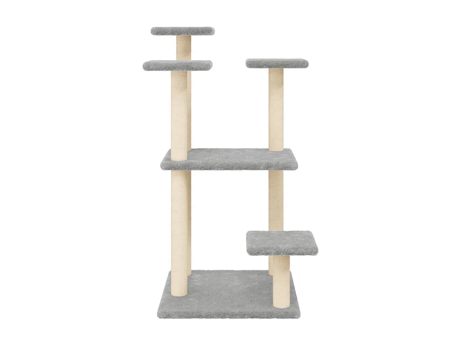 Postes rascadores para gatos con plataformas gris claro 98,5 cm ES155599